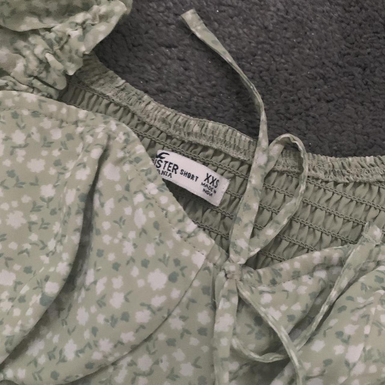 green floral hollister dress, xxs short has long... Depop