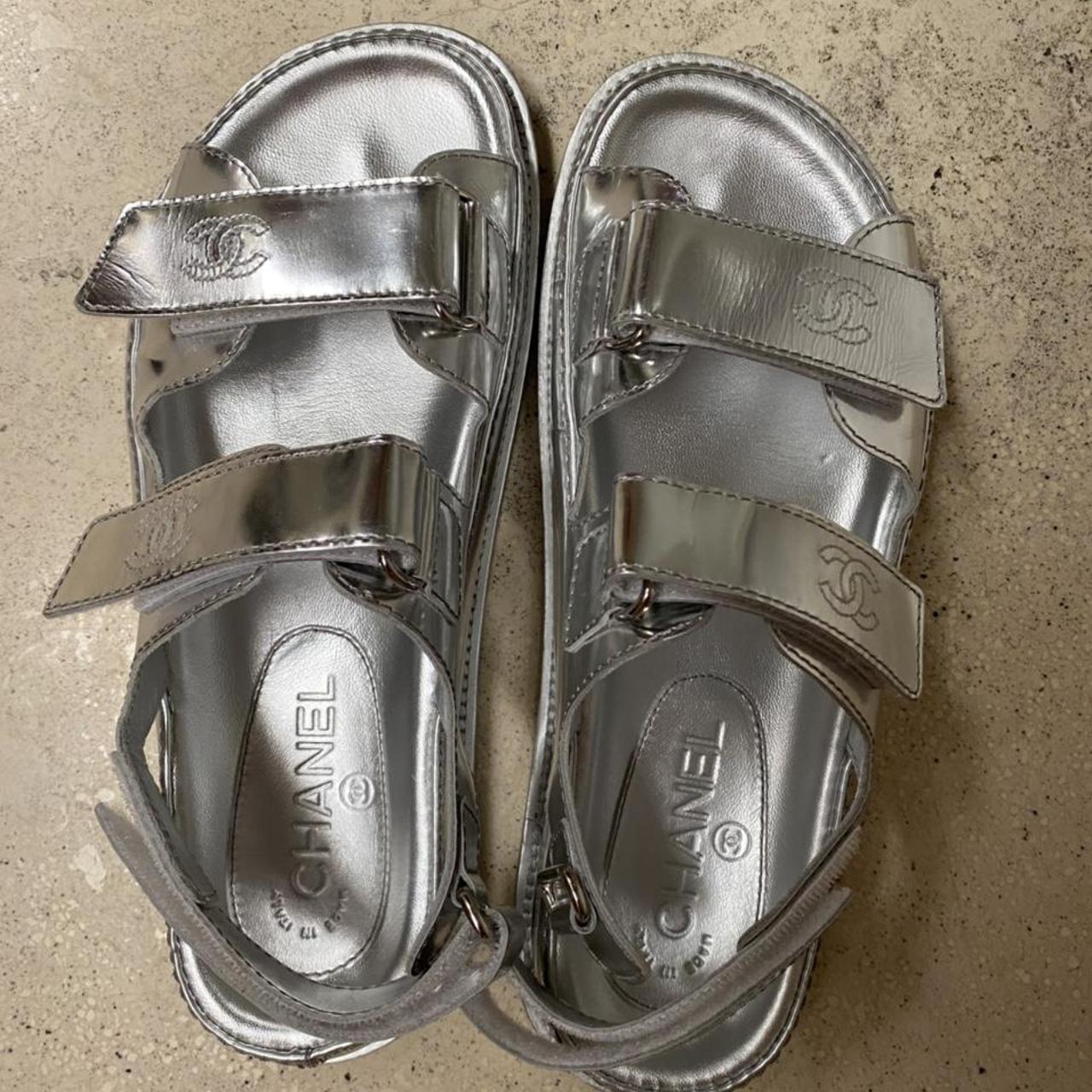 Chanel Dad Sandals! Used a few times! Only signs of - Depop