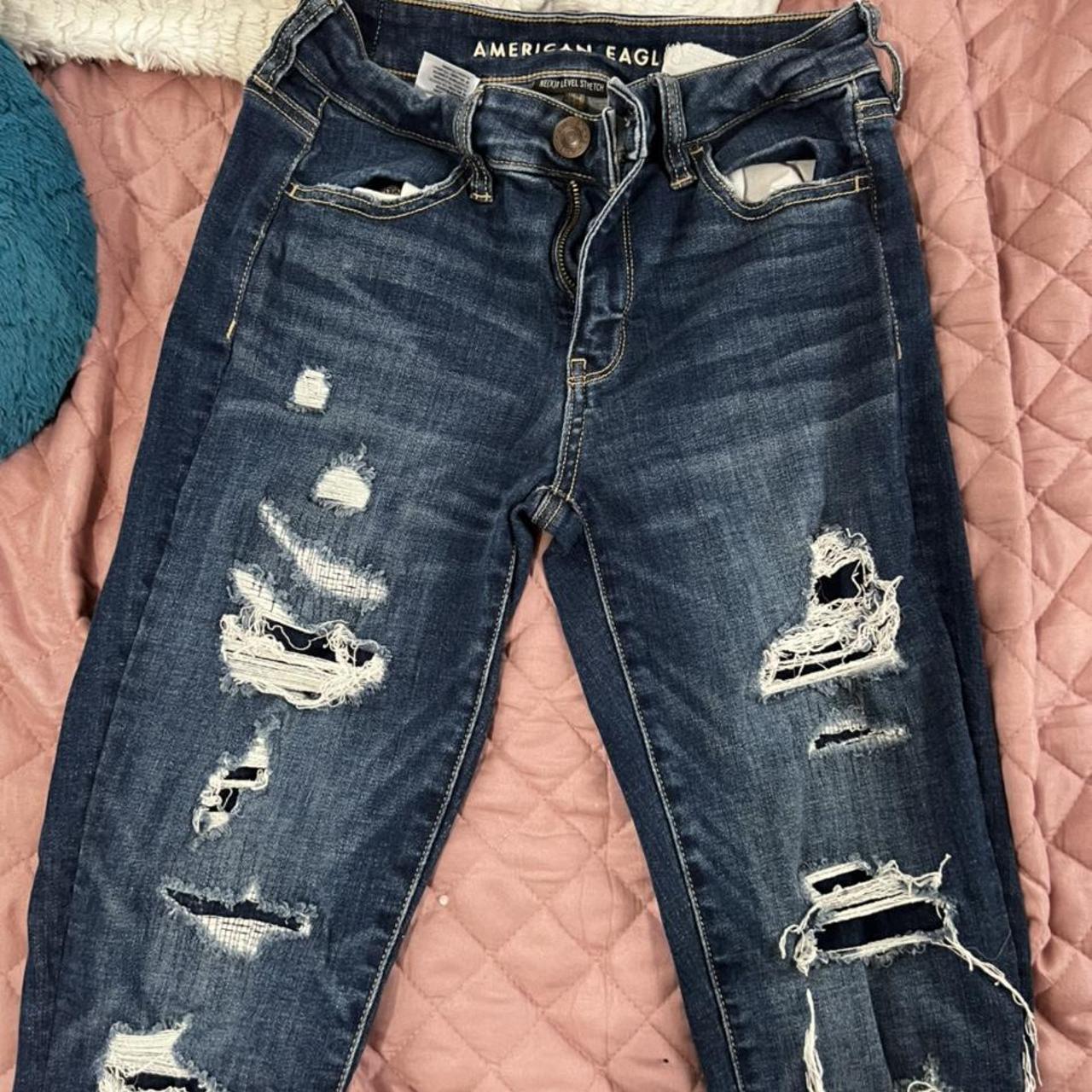 American Eagle Ripped Jeans #americaneagle #jeans... - Depop