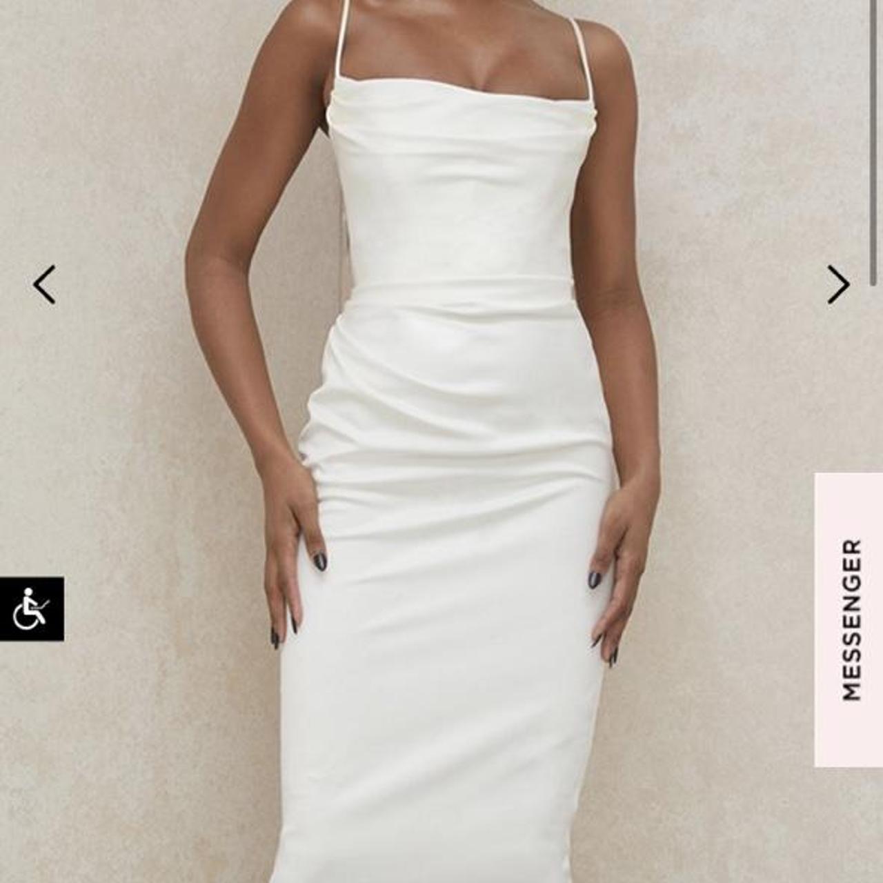 House of CB Anja Ivory Satin Corset Dress M Medium... Depop