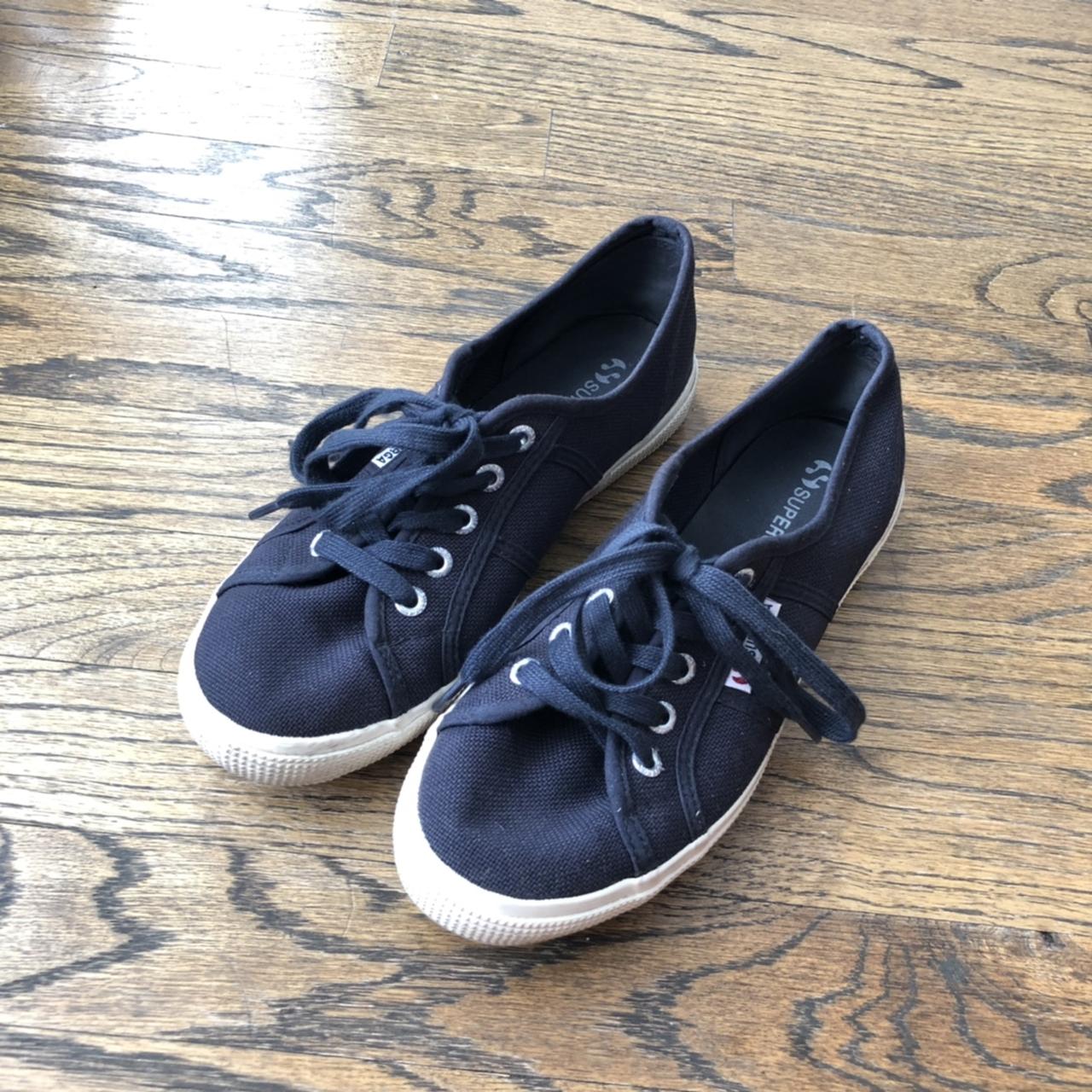 Navy superga sneakers - size 7.5/38 women’s - true... - Depop