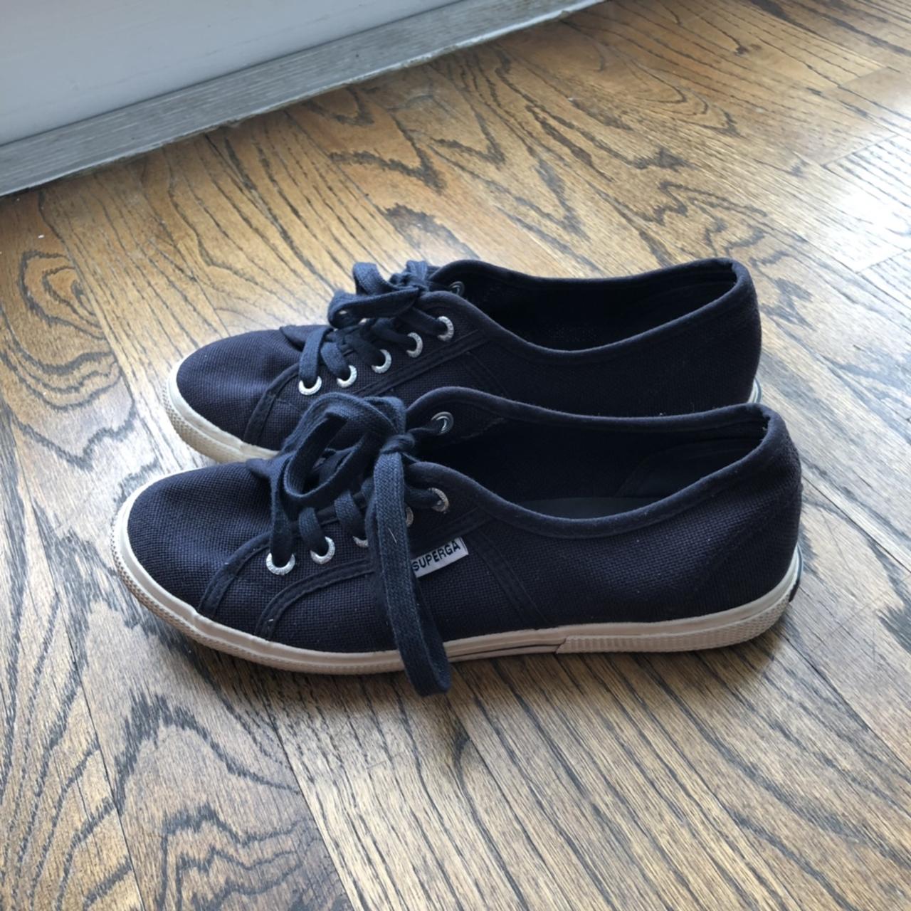 Navy superga sneakers - size 7.5/38 women’s - true... - Depop