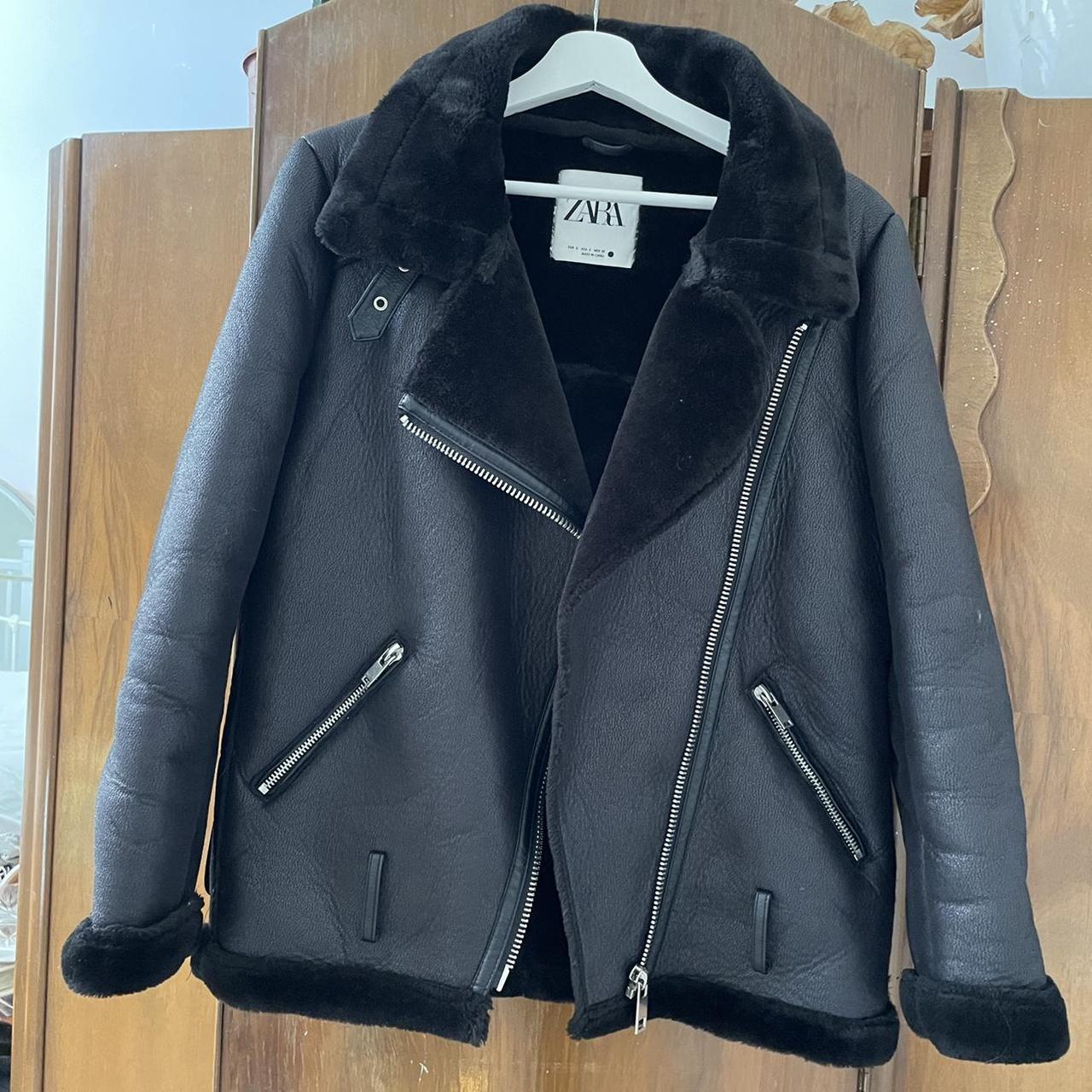 Zara Shearling Style Jacket Fits From A Size 8 To Depop