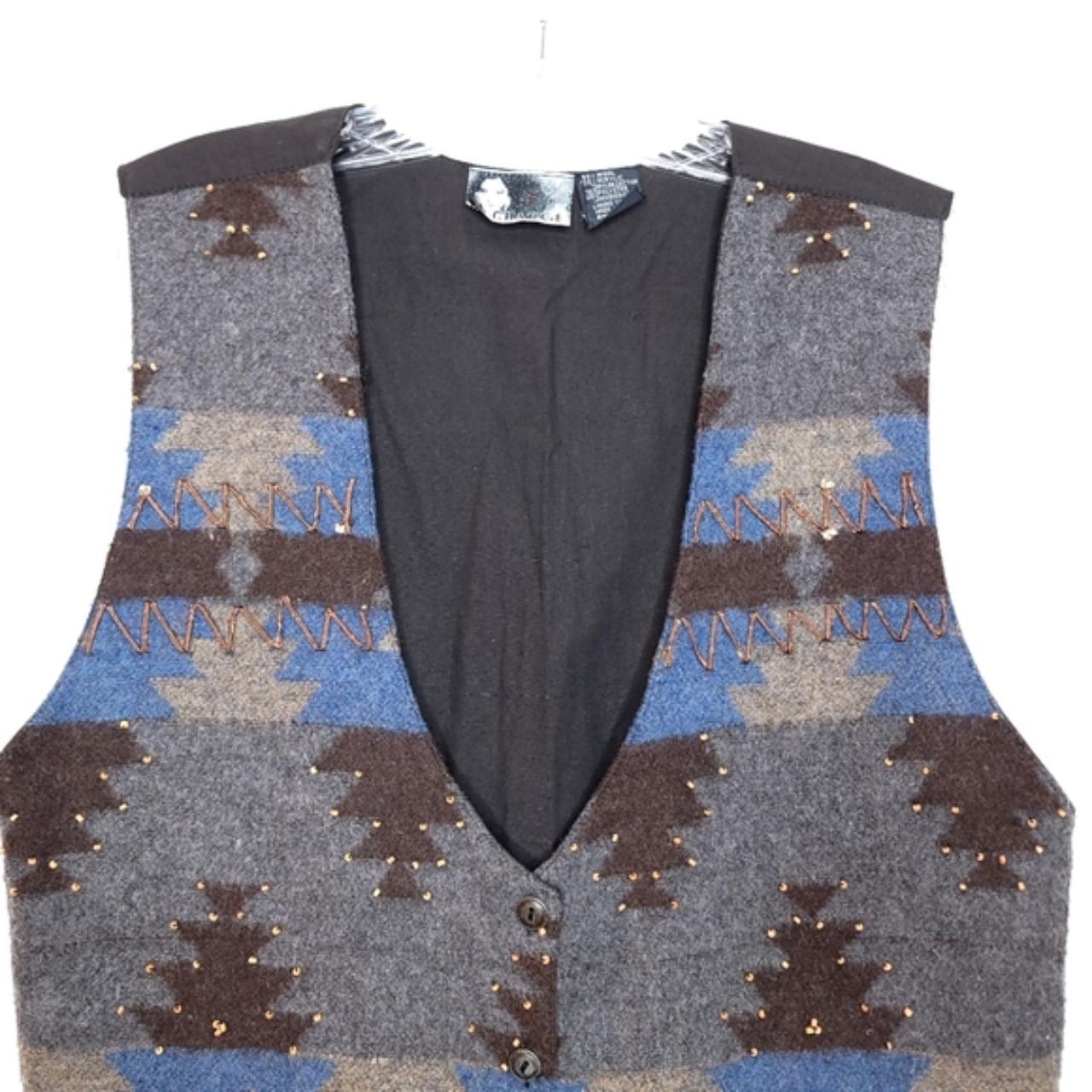 Women's Blue and Brown Vest Depop
