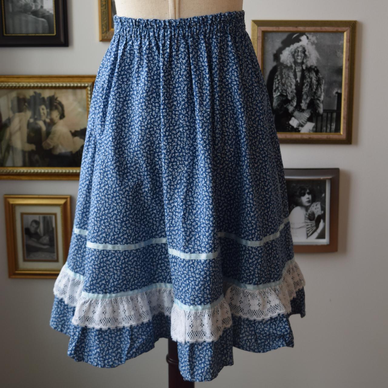 Gunne Sax vintage denim prairie store skirt