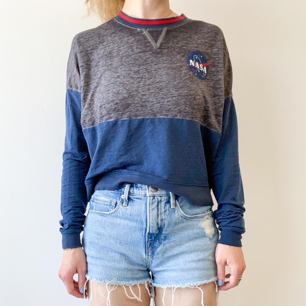 Fifth Sun Women's Blue and Grey Sweatshirt