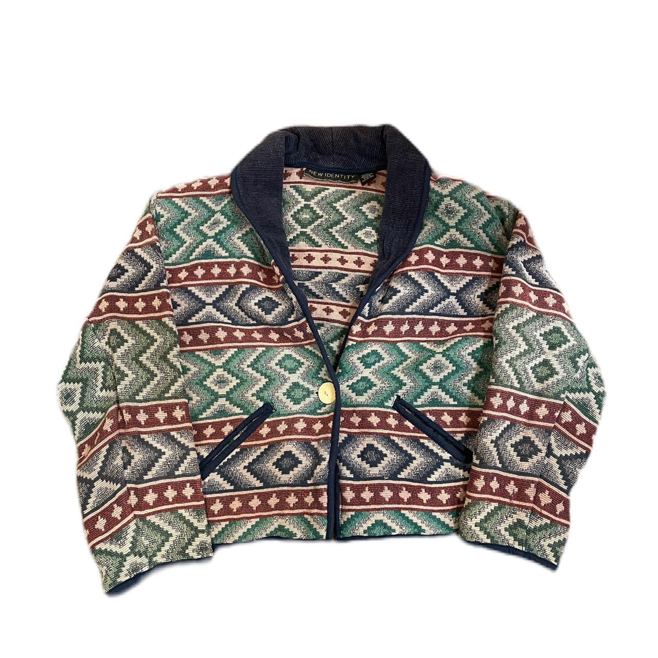 New Identity vintage hand woven native jacket... - Depop