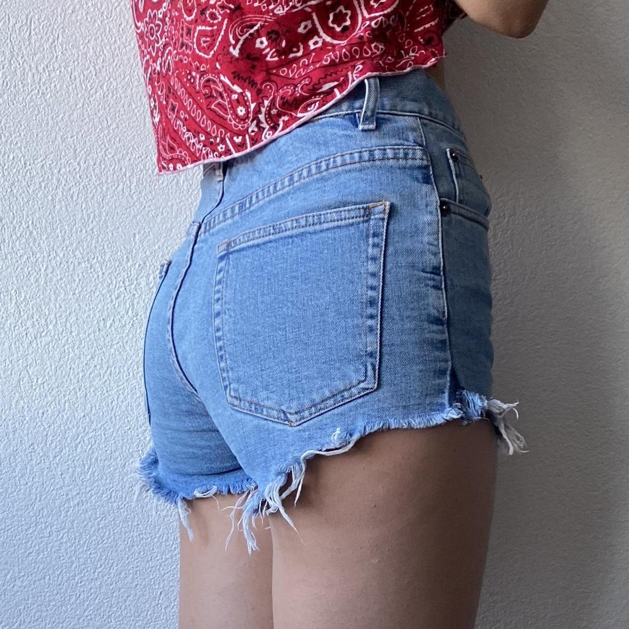 Brandy Melville jeans shorts without zipper but with... - Depop