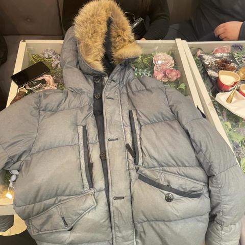 Stone island Resin poplin down TC- Fur hood jacket... - Depop