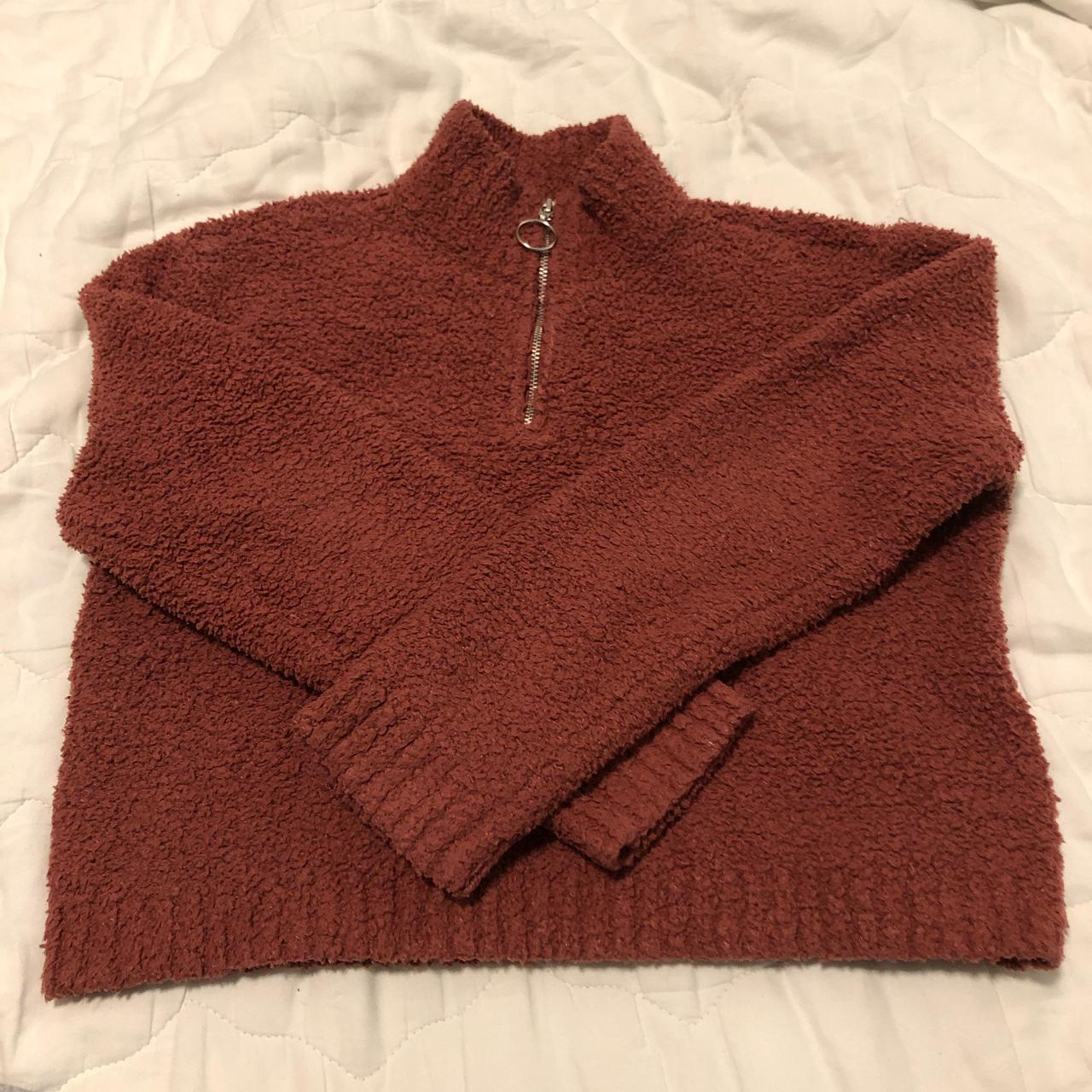 burgundy fuzzy jacket