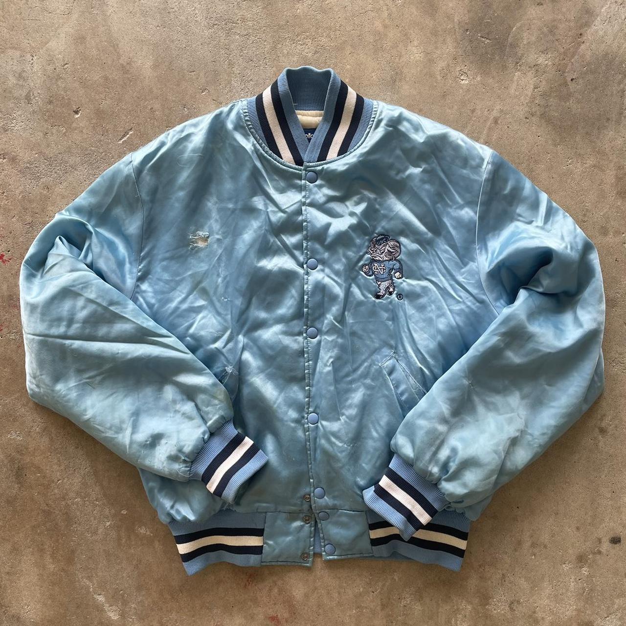 Vintage 90s Columbus blue jacket crewneck Size mens - Depop