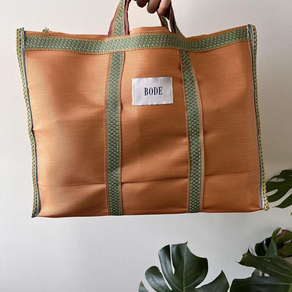 Bode Tote Bag Orange + multicolor repurposed... - Depop