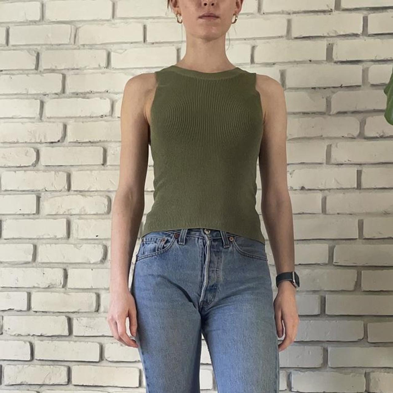 Aritzia Women's Green Vest Depop