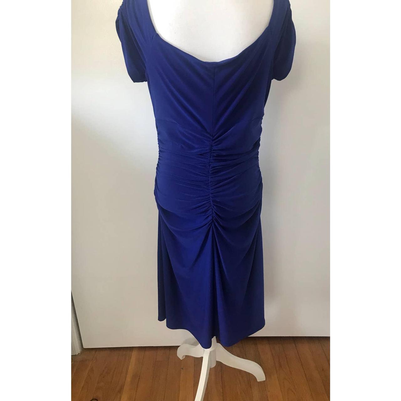 American Living Ruched Royal Blue Dress Size 14 95%... - Depop