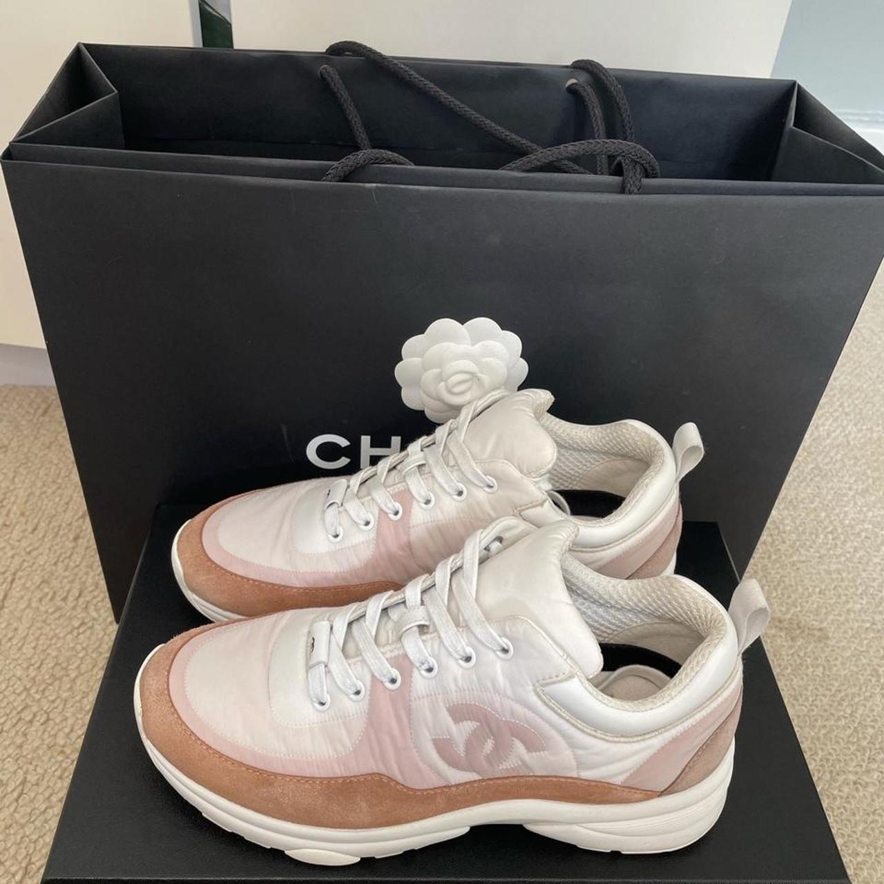 Blush pink Chanel CC Nylon Runners., Comes with box 