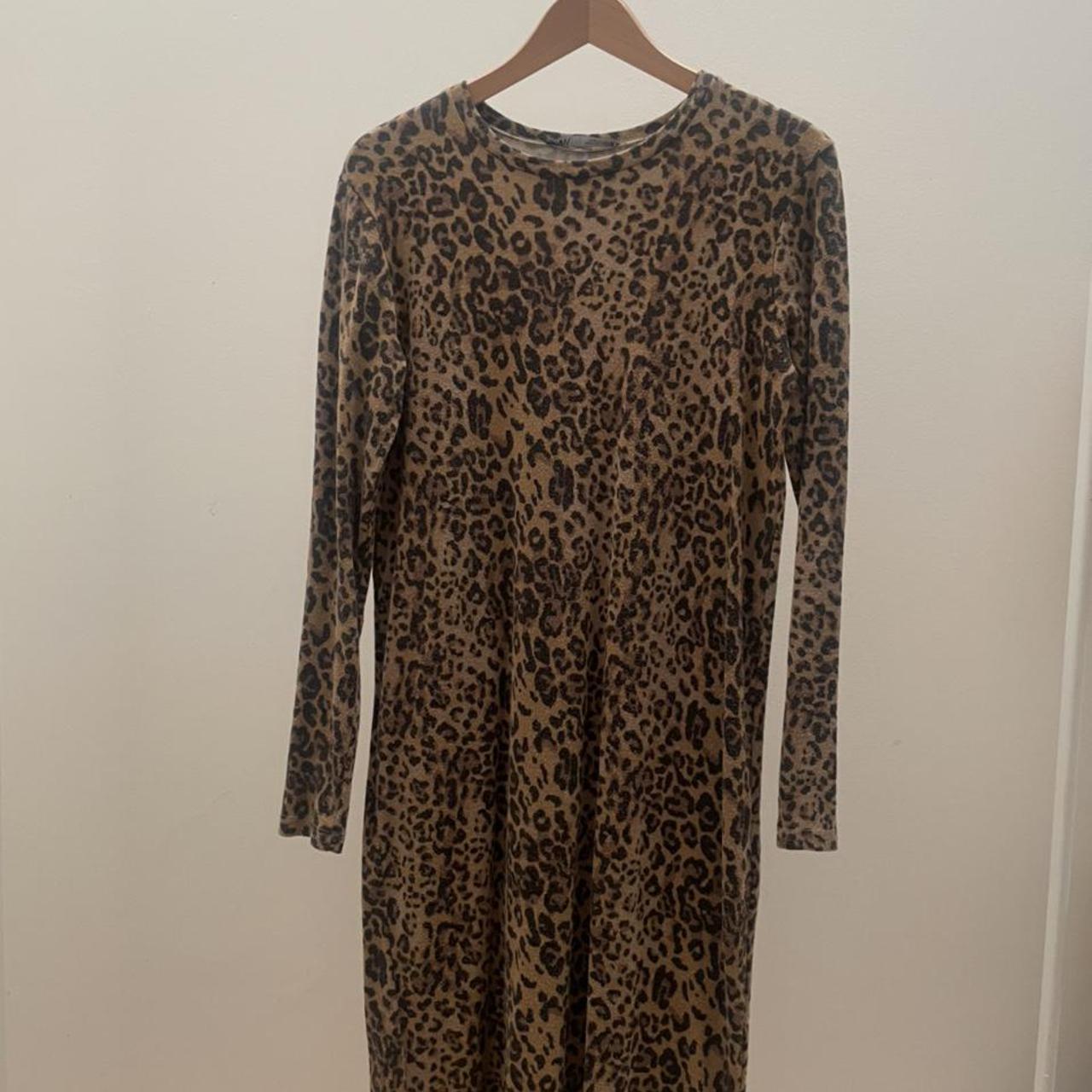 Zara leopard print knit midi dress - size... - Depop