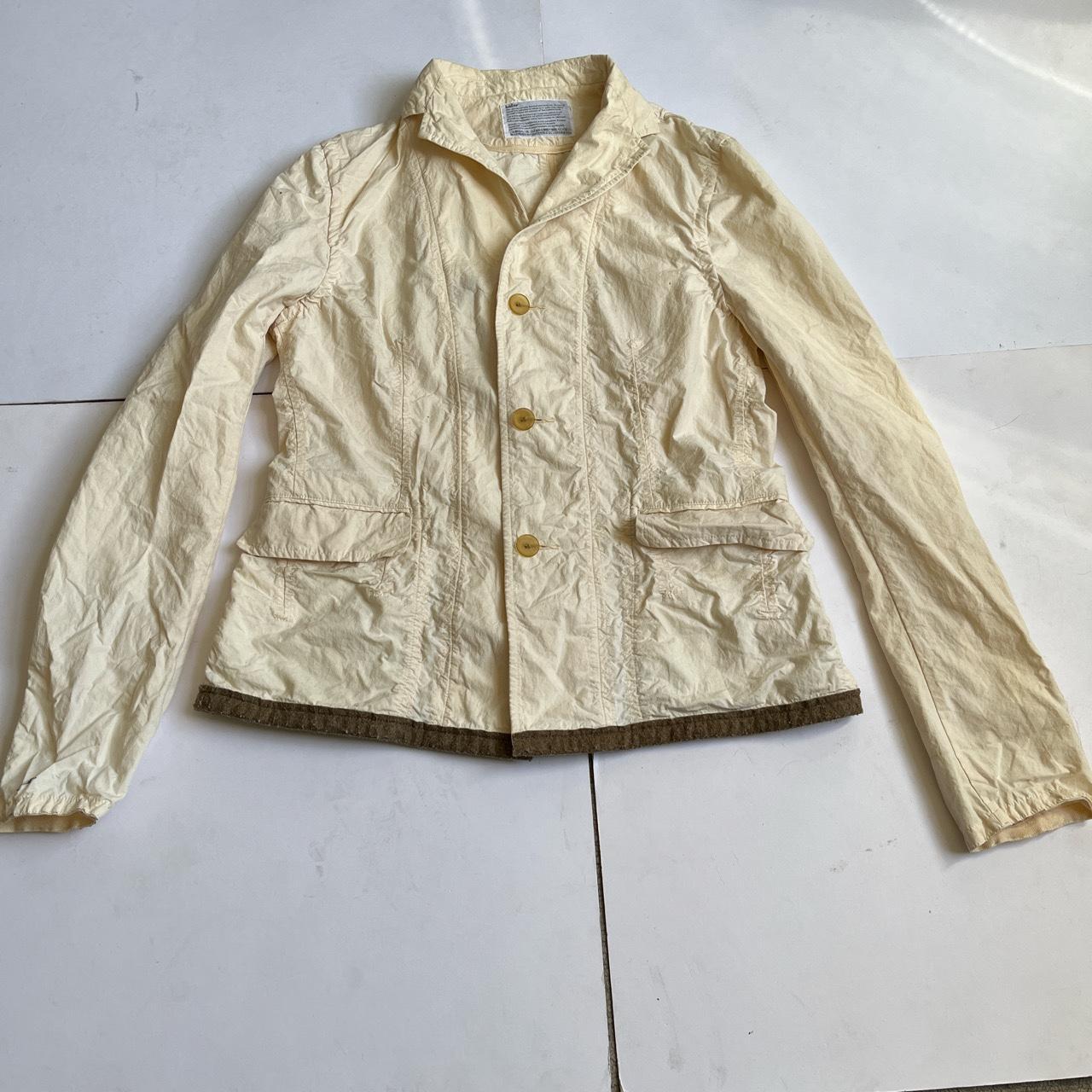 Kolor cotton threebutton cream summer jacket with... Depop