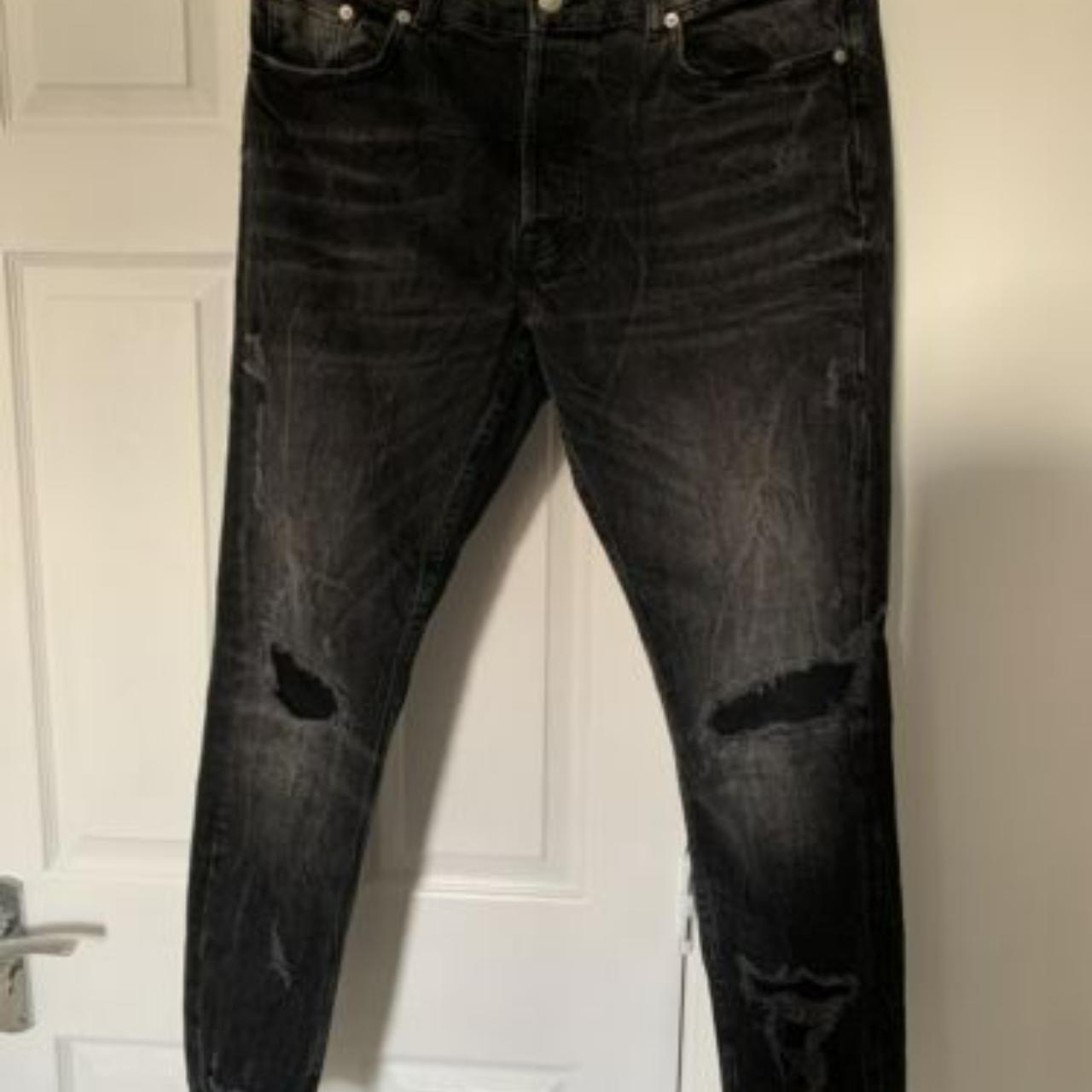 Mens Zara Skinny Ripped Jeans Black ONLY WORN... Depop