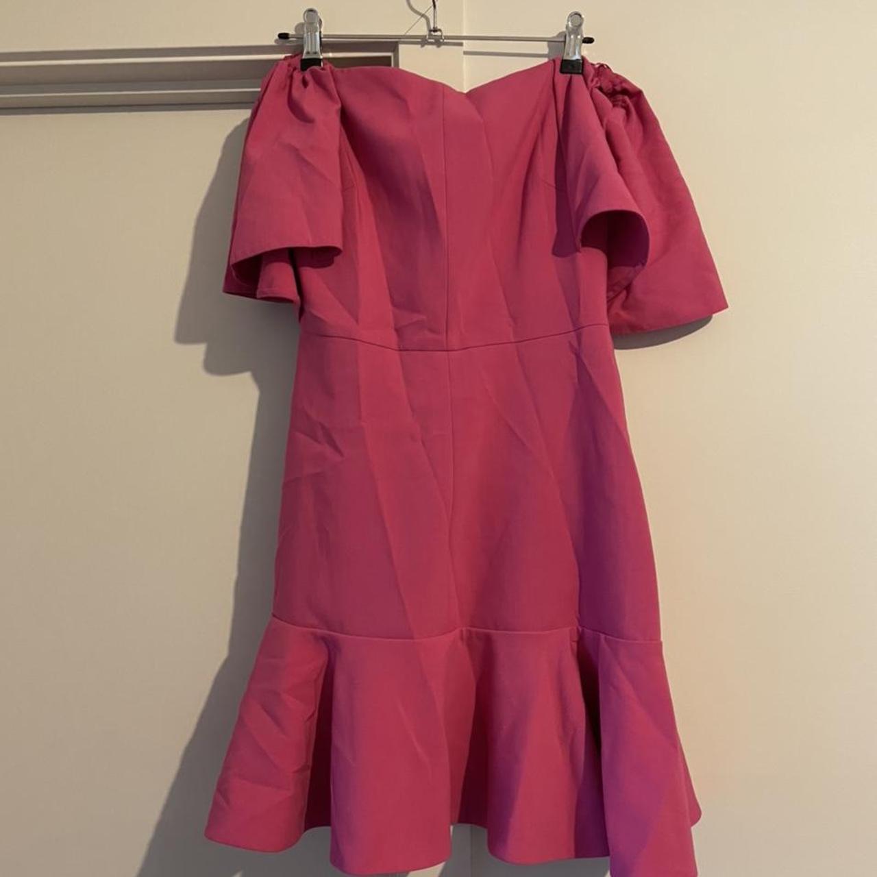 Witchery pink off shoulder dress Fits sz6. Worn... - Depop