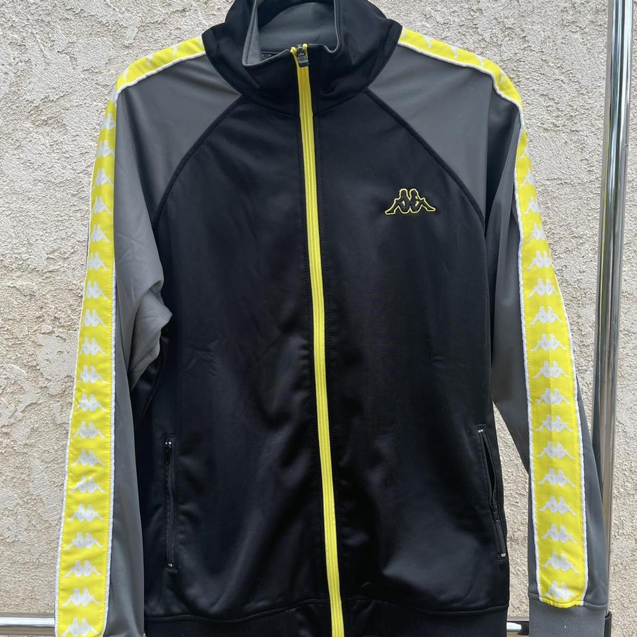 Black and yellow kappa jacket best sale