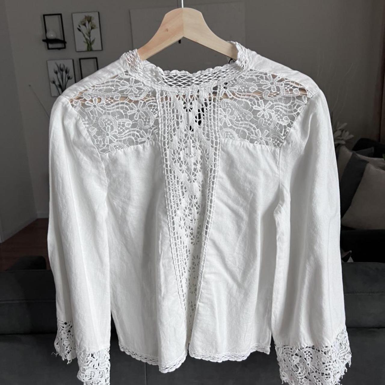 Zara Women's White Blouse | Depop