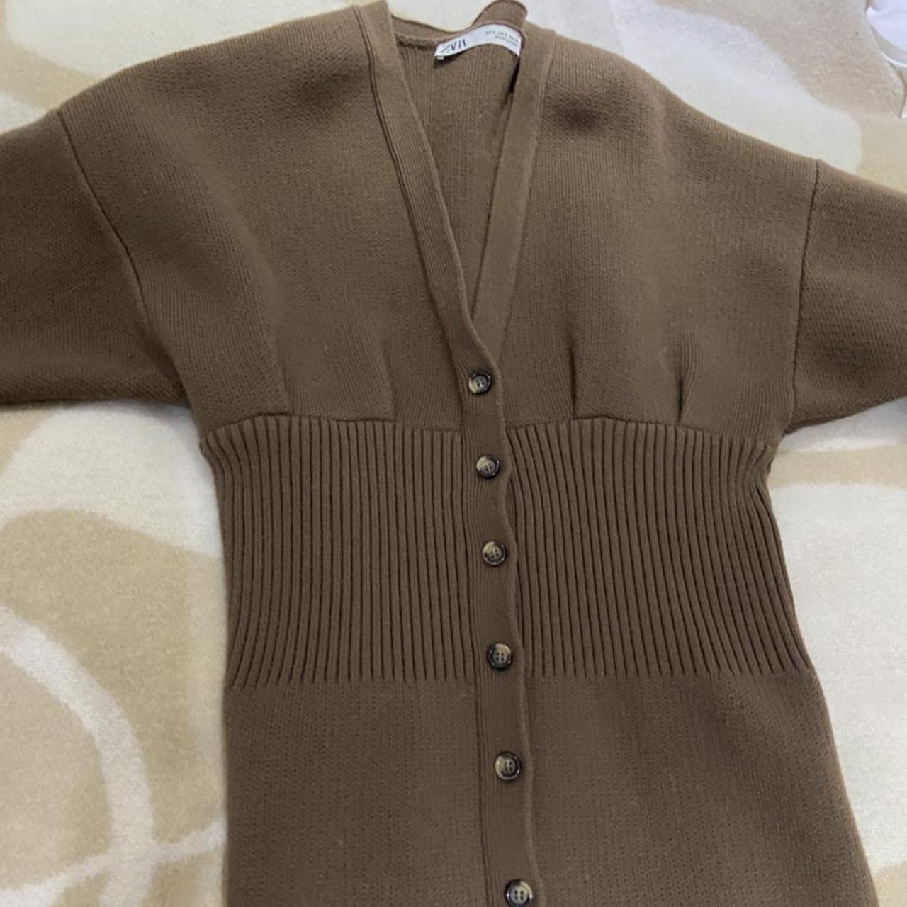 Brown Zara jumper dress, size s, never been worn Depop