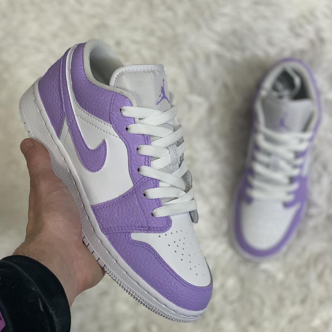 Jordan 1 low lilac purple Custom Junior/kids/girls... - Depop