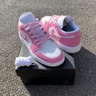 Custom Air Jordan 1 Low Washed Denim/White-Pink - SoleSnk