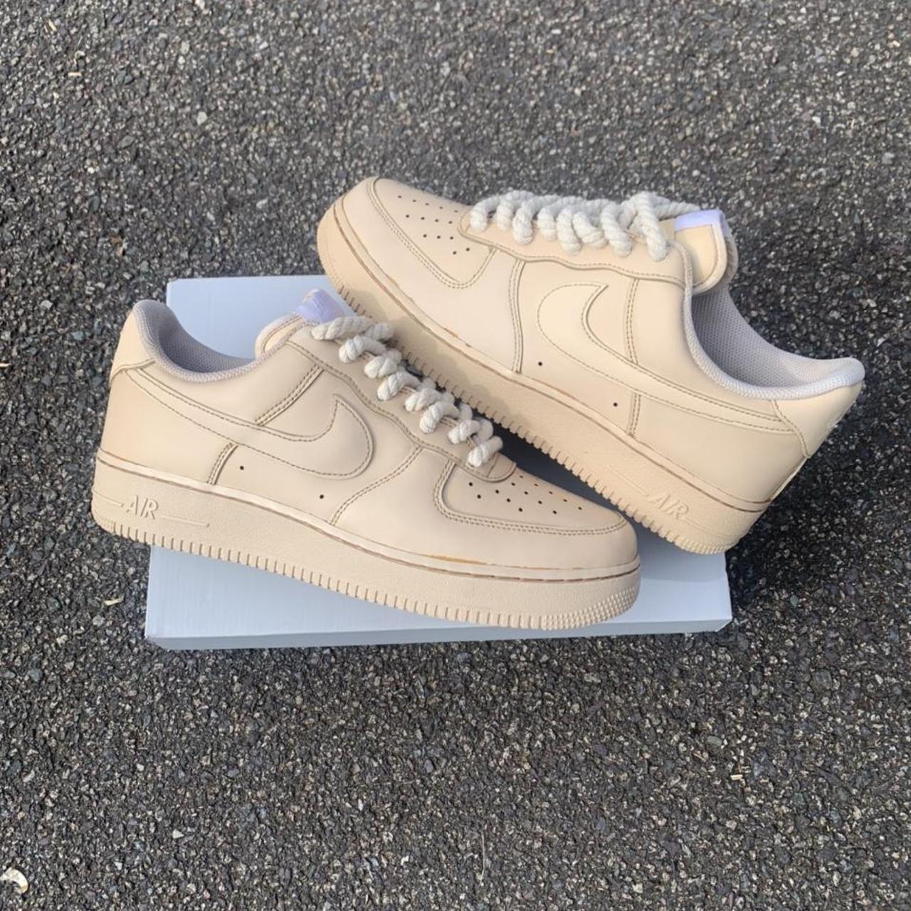 Nike Air Force 1 coffee Dyed in coffee then washed... - Depop