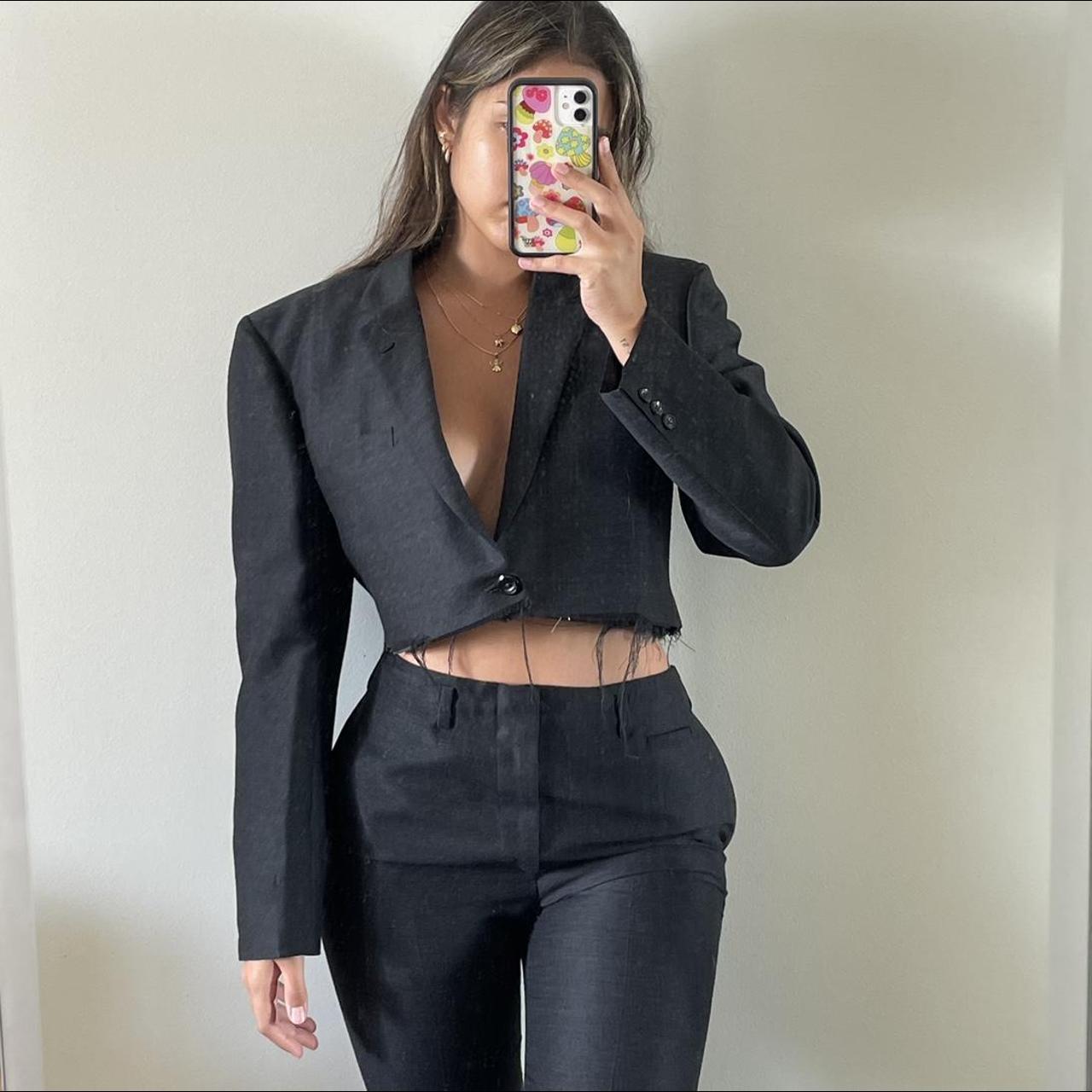 Women's Black and Grey Suit | Depop