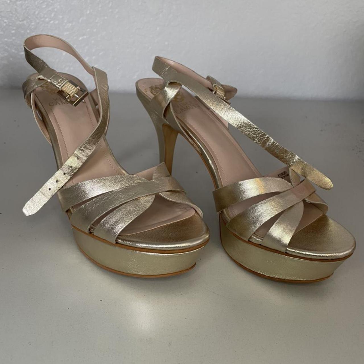 Vince camuto shiny buy gold Heels