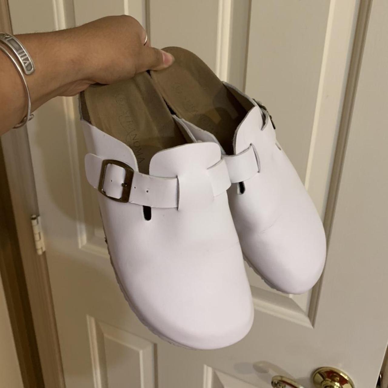 wool clogs with cork soles