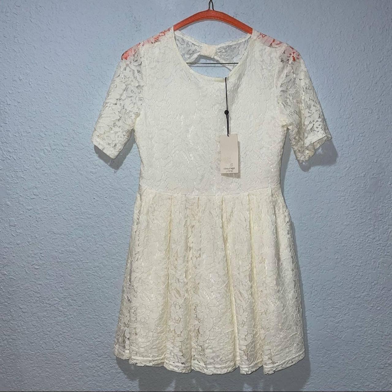 Cinq a Sept Women's White and Cream Dress | Depop