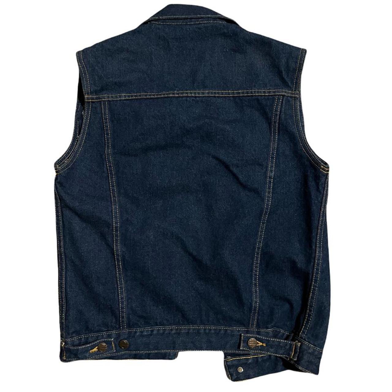 1990s Harley Davidson Denim Vest Zero Flaws Size... - Depop