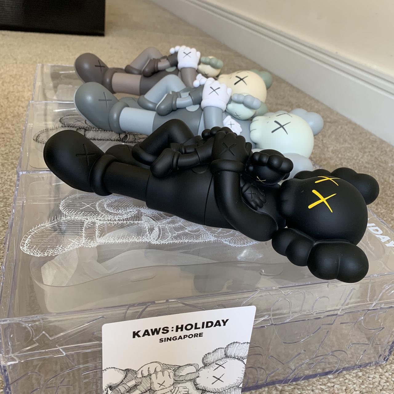 Kaws Holiday SINGAPORE🇸🇬 Black/Brown/Grey Released in... - Depop