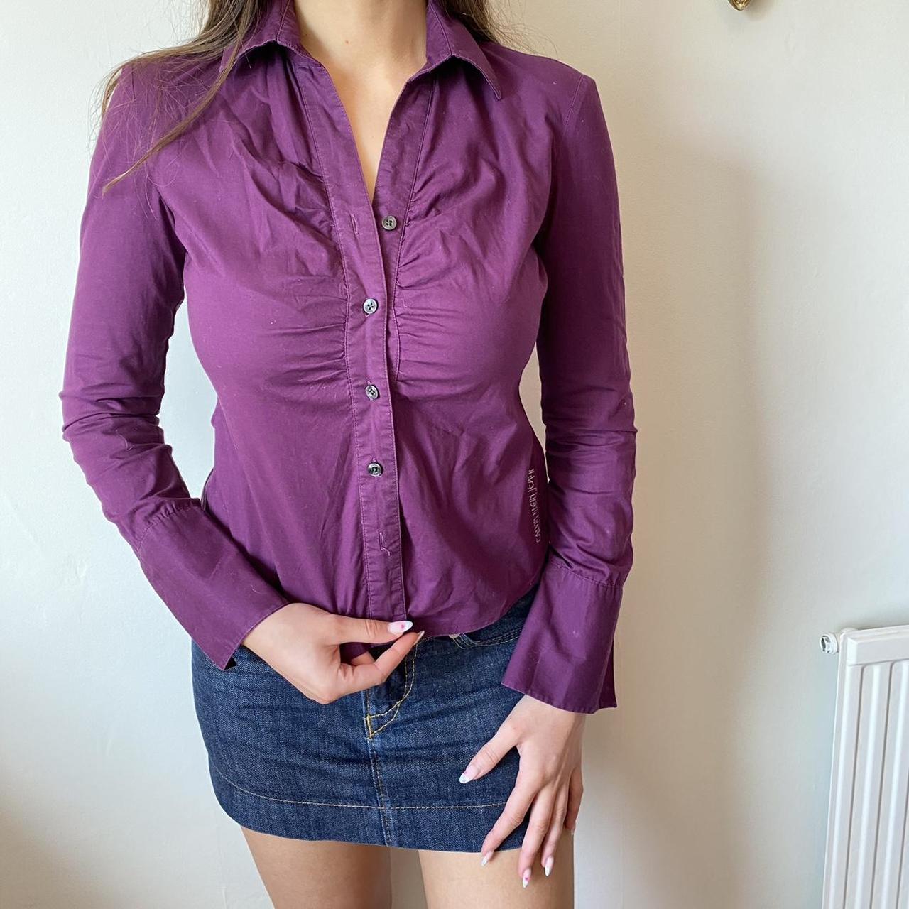 calvin klein purple blouse