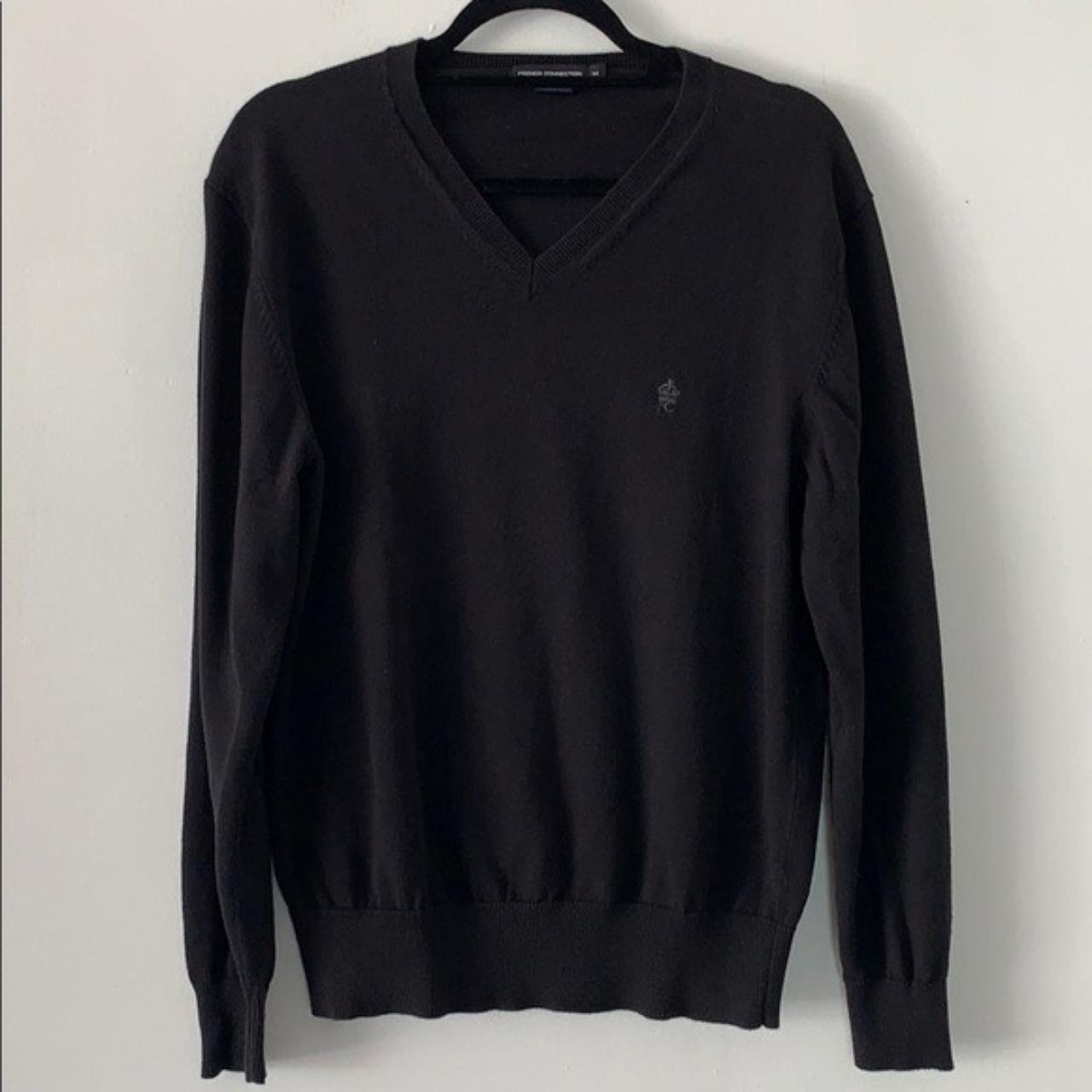 French Connection Black Vneck Sweater in... Depop