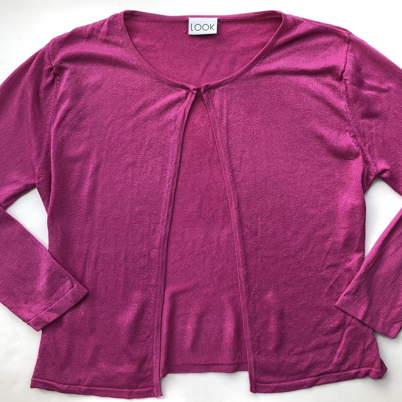 Vintage pink cardigan with hook closure at the neck.... Depop