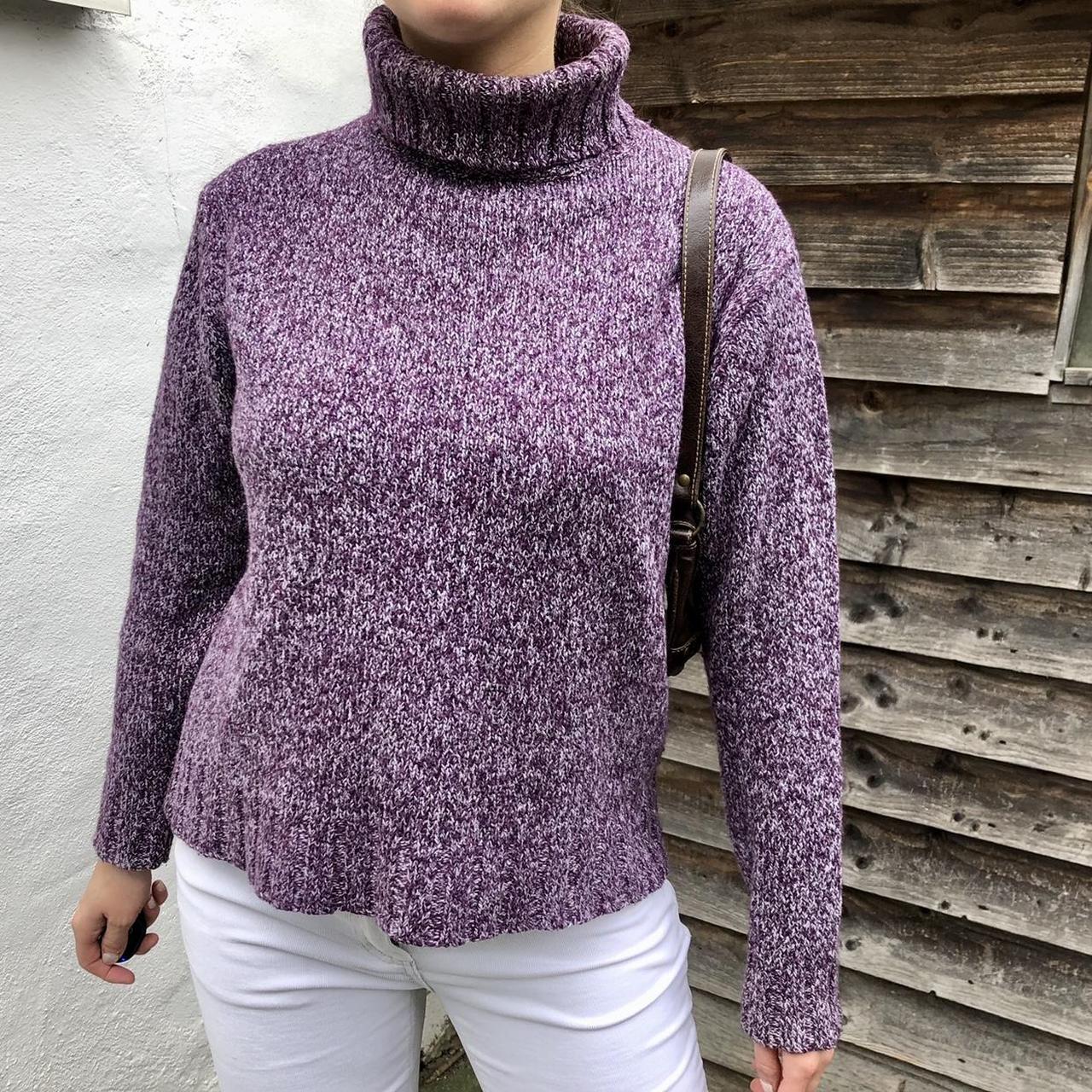Vintage turtleneck purple jumper sweater. Dark... - Depop