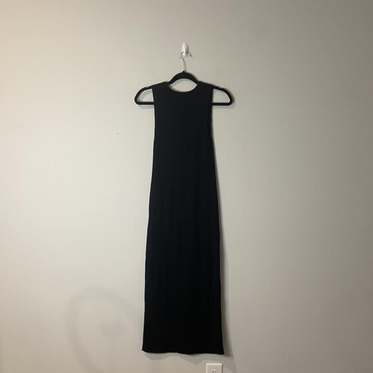 Zara Black Ribbed Knit Maxi Dress Size Small Great... - Depop