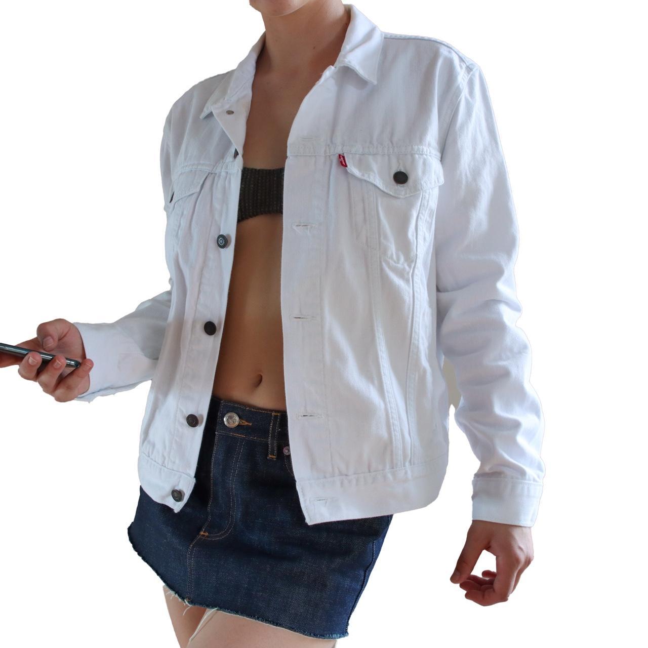 womens white levi jean jacket