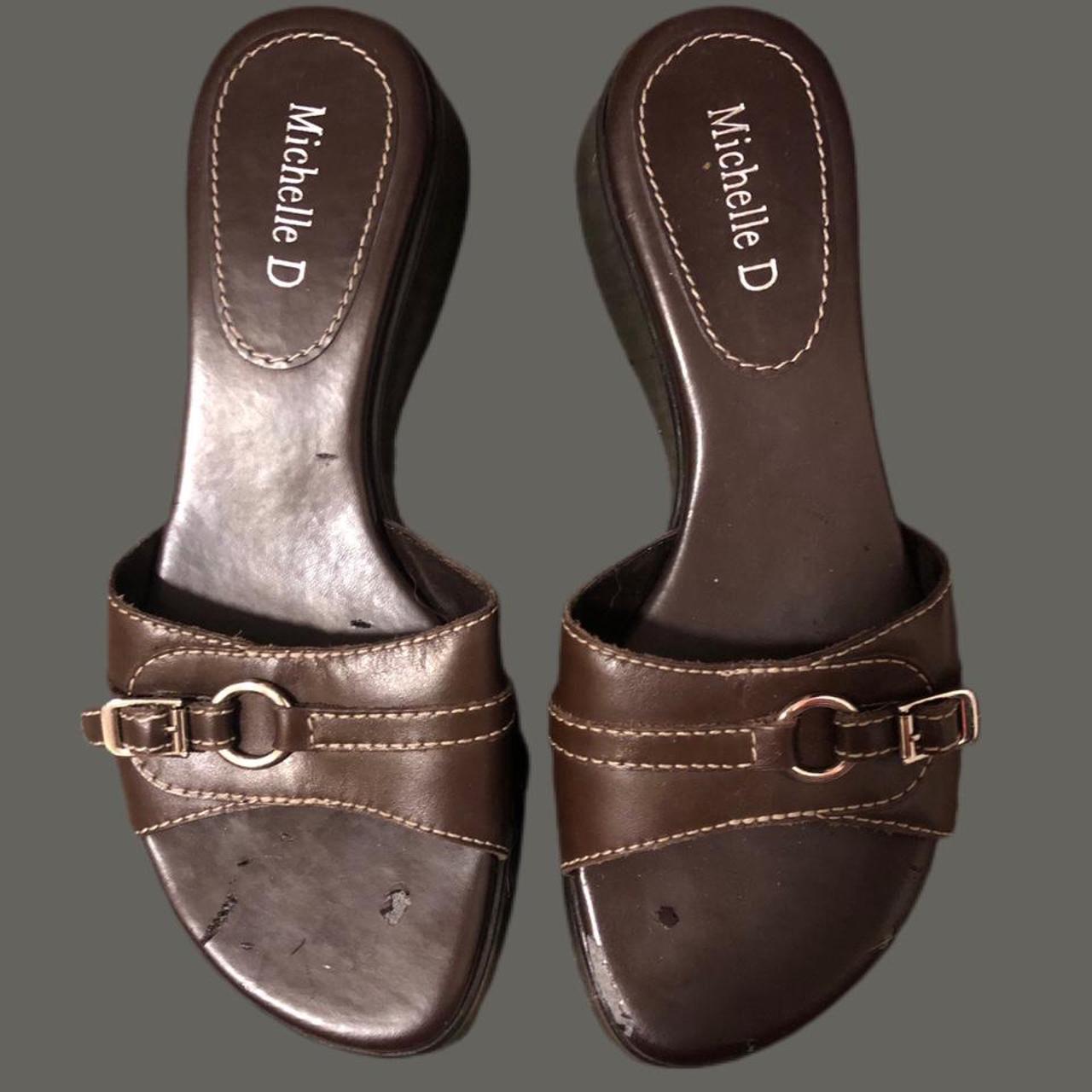 90s Michele D Small Platform Sandals - Depop