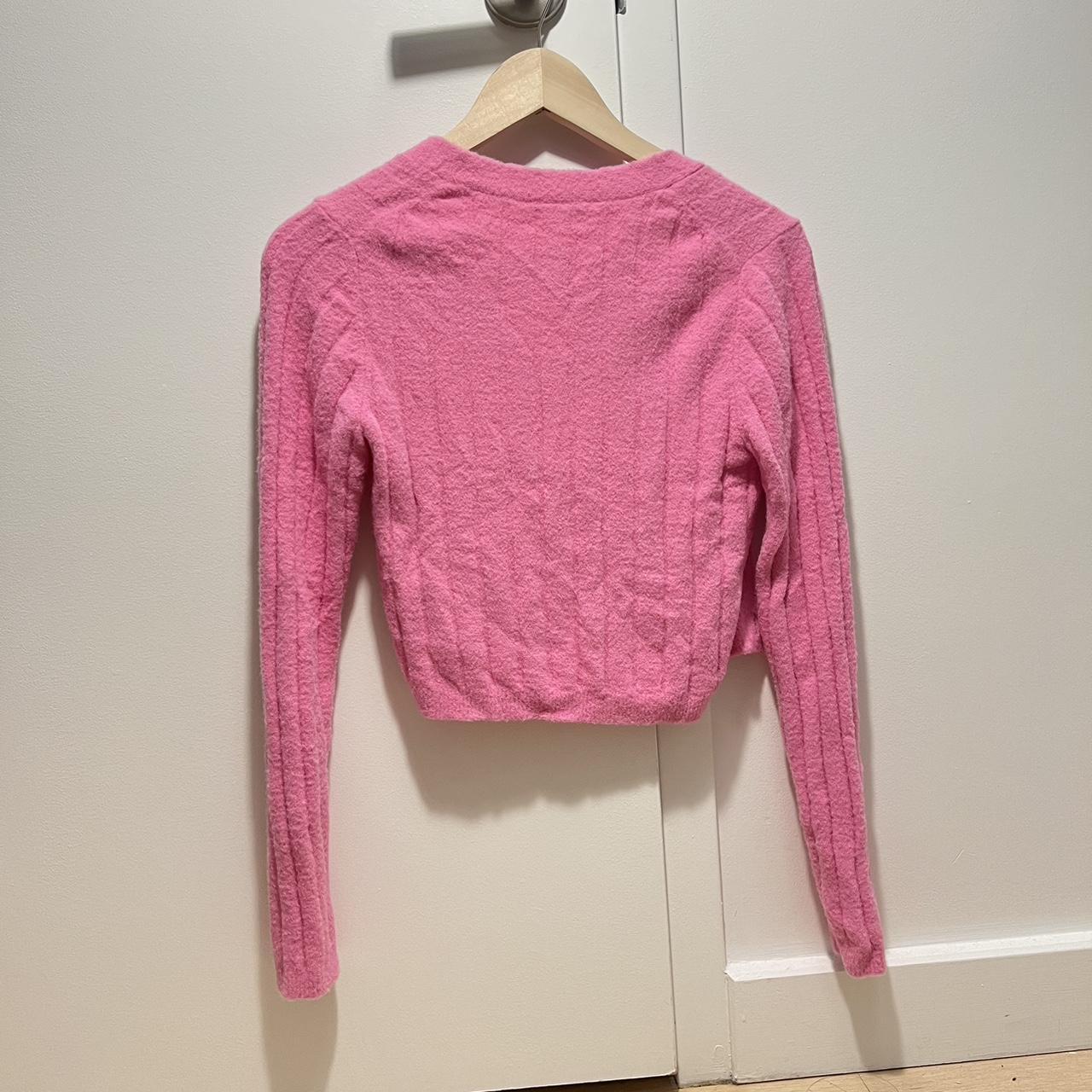 Aritzia Women's Pink Cardigan Depop