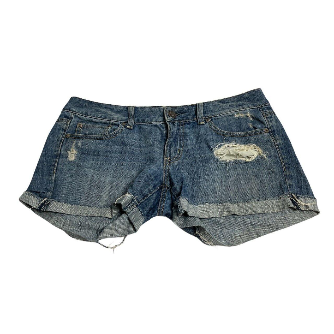 american eagle ripped jean shorts women