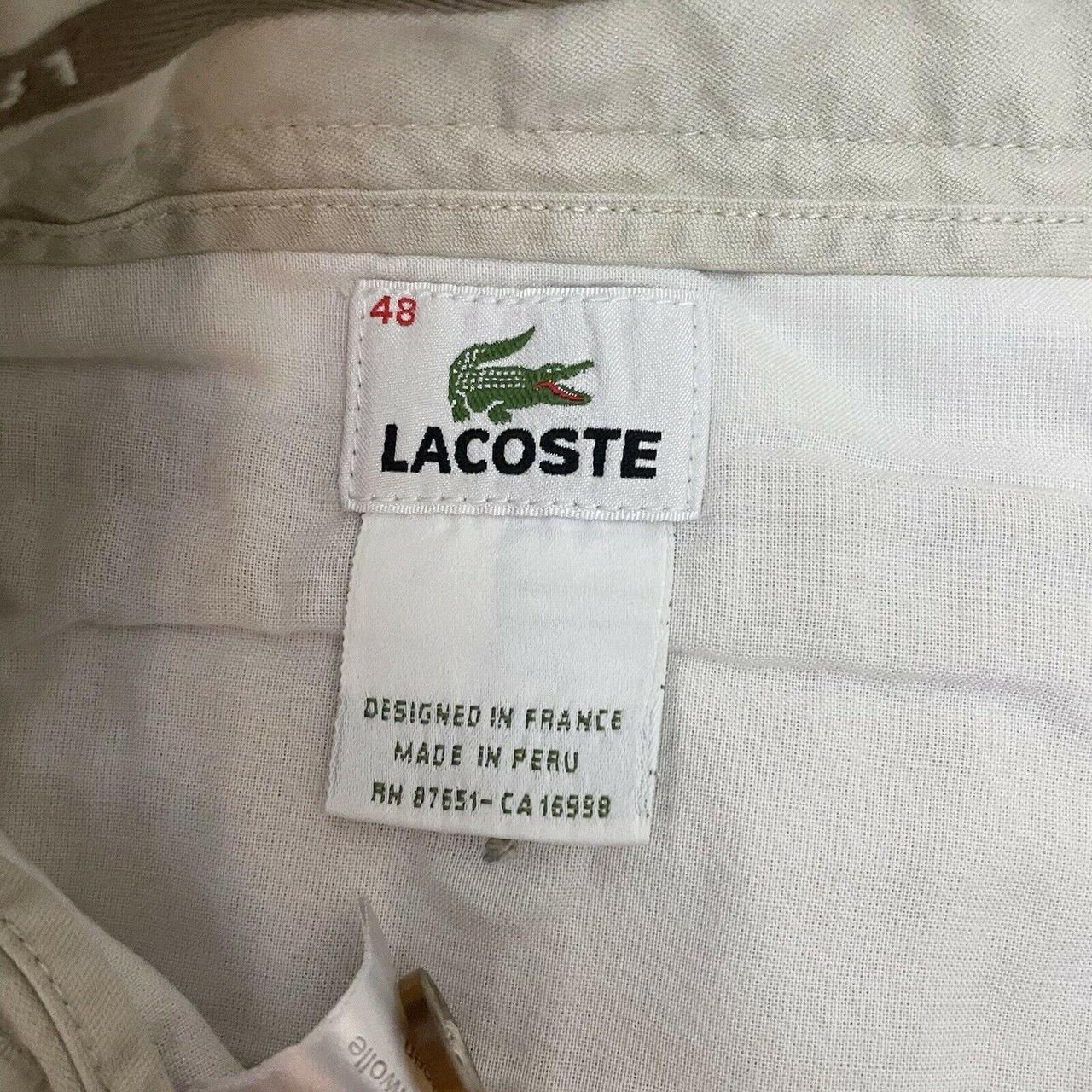 Lacoste Mens Size 35 Beige Flat Front Chino... - Depop