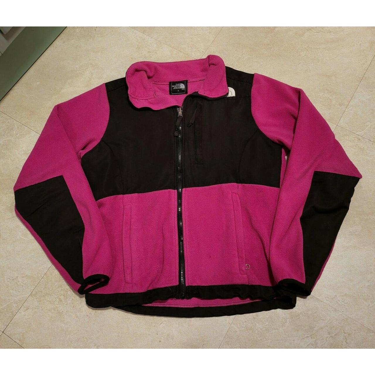 hot pink fleece north face jacket