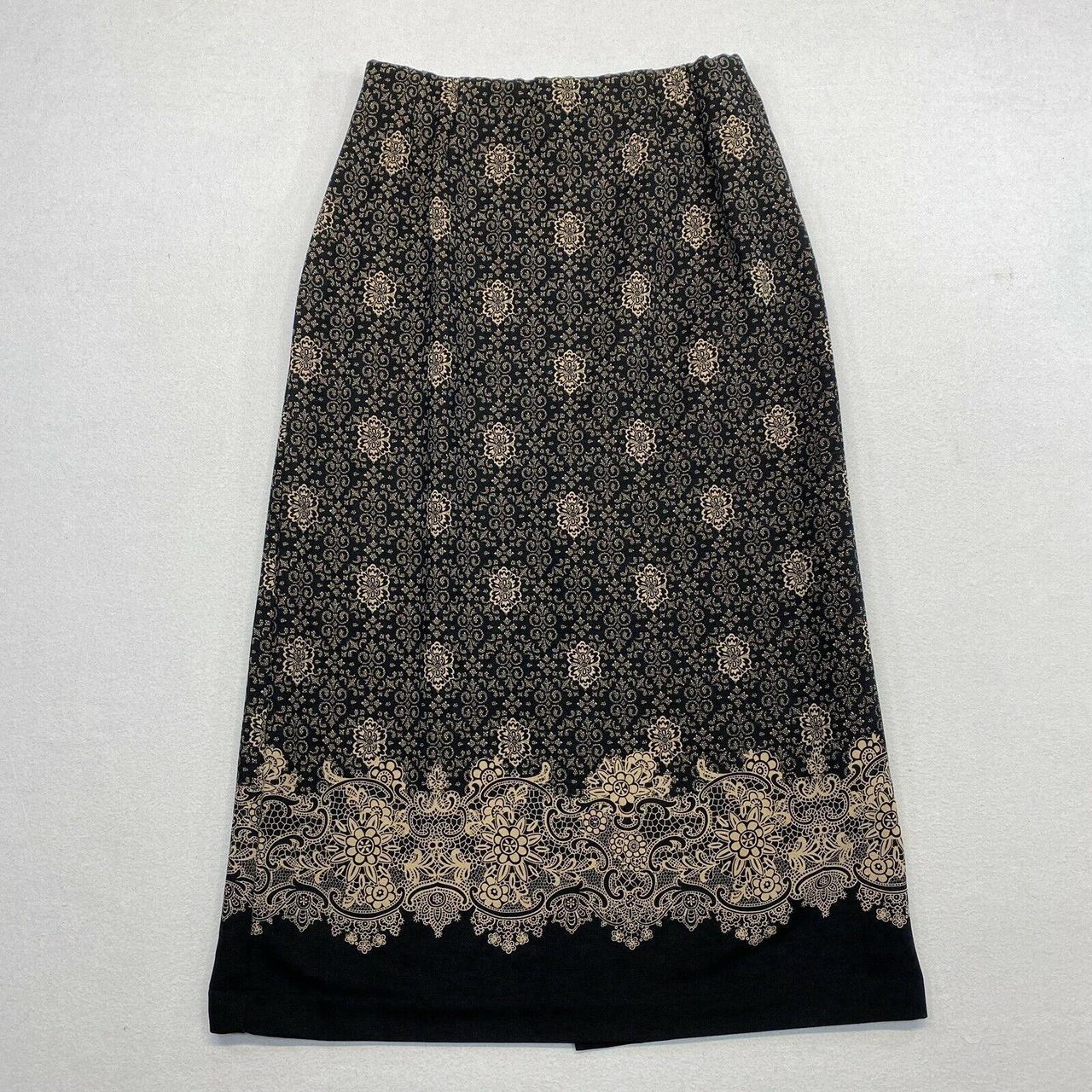 EF Collection Women's Black and Tan Skirt