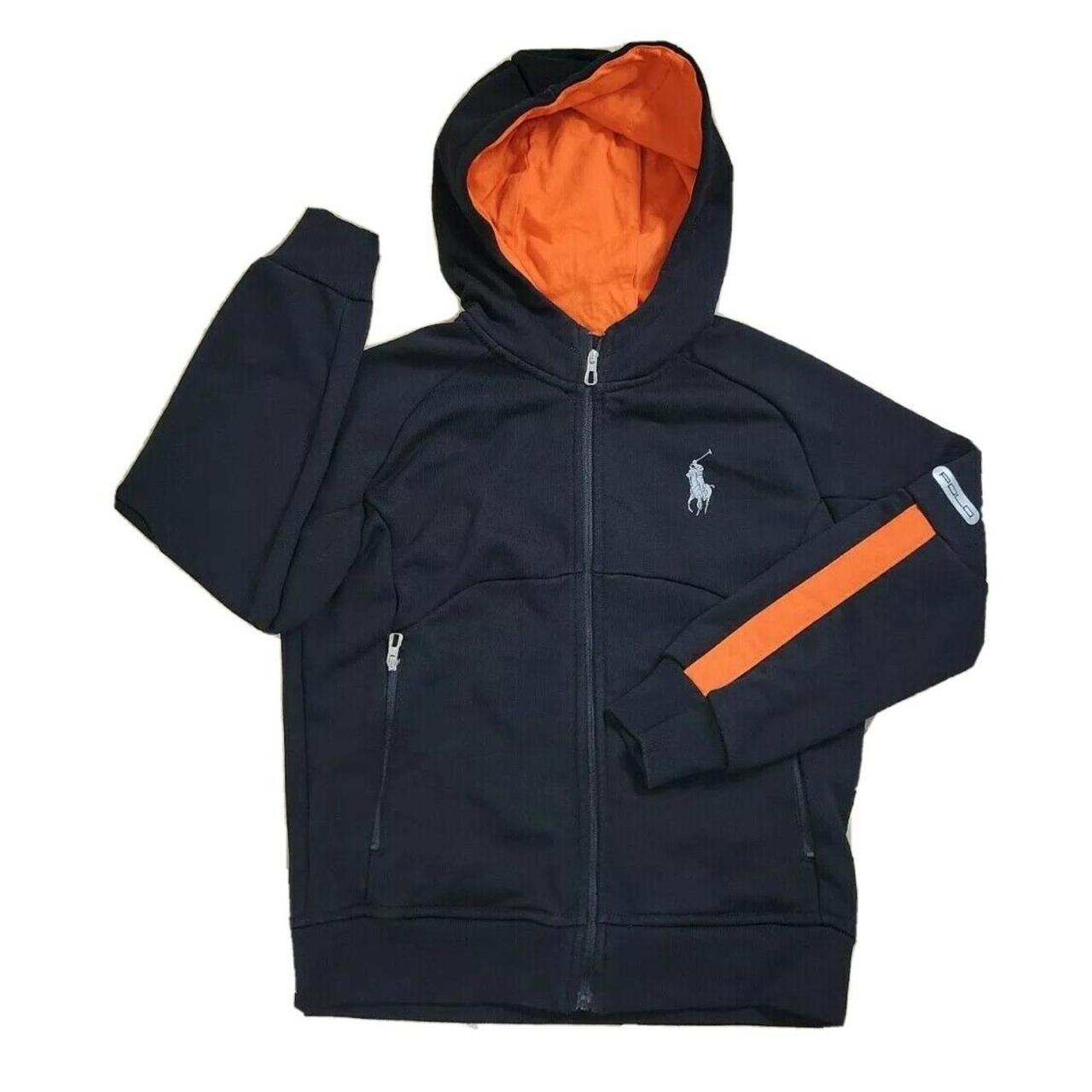 black and orange polo hoodie