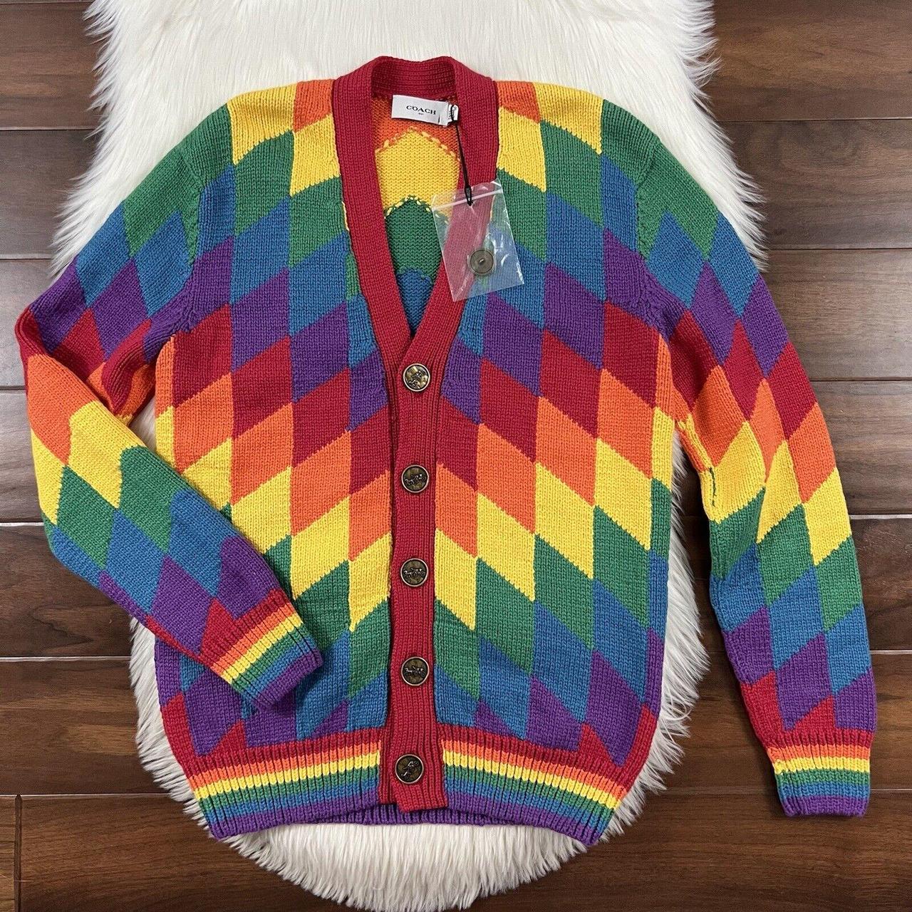 coach rainbow cardigan