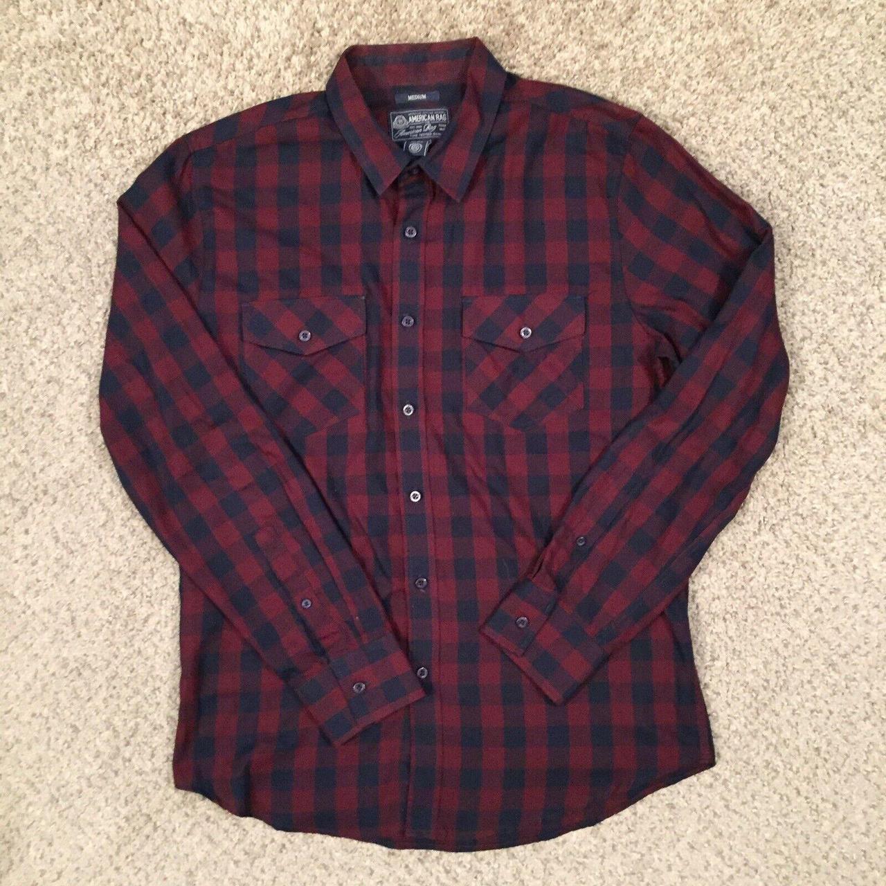 American Rag Button Up Shirt Mens Medium Long Sleeve... - Depop